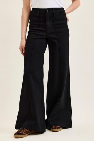 Judy Blue High Waist Liza Black Palazzo Denim Jeans 881243