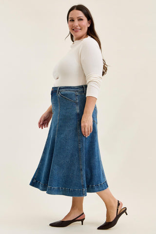 Judy Blue High Waist Lasso Stone Denim Skirt 2844