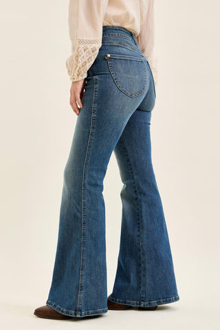 Judy Blue High Waist Tummy Control Jaqueline Flare Denim Jeans 881125