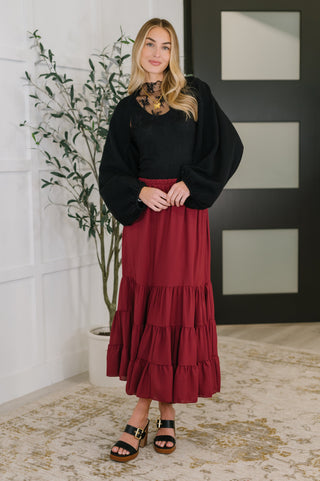 Haptics Easy Pick Tiered Maxi Skirt