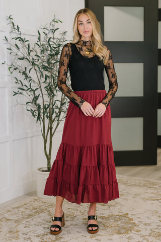 Haptics Easy Pick Tiered Maxi Skirt