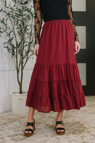 Haptics Easy Pick Tiered Maxi Skirt
