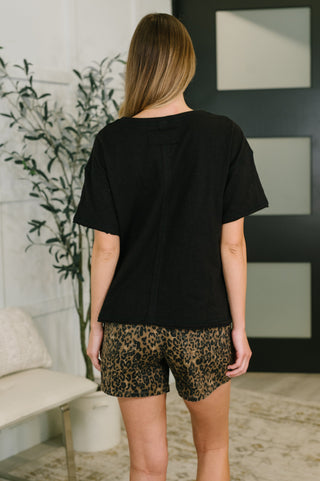 Zenana Effortless Edit Boxy Tee in Black