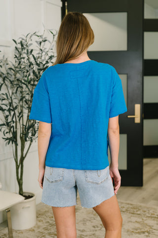 Zenana Effortless Edit Boxy Tee in Deep Sky