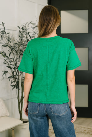 Zenana Effortless Edit Boxy Tee in Kelly Green