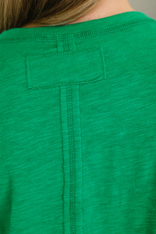 Zenana Effortless Edit Boxy Tee in Kelly Green