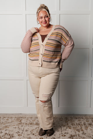 One Eleven North Effortless Elements Striped Cardigan