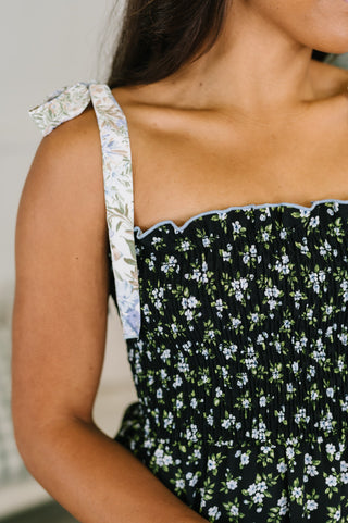 Haptics Elegant Edge Tiered Maxi Dress in Navy