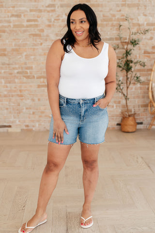 Judy Blue Elle High Rise Rhinestone Cutoff Shorts - Exclusive