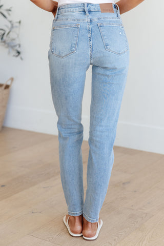 Judy Blue Eloise Mid Rise Control Top Distressed Skinny Jeans - Exclusive