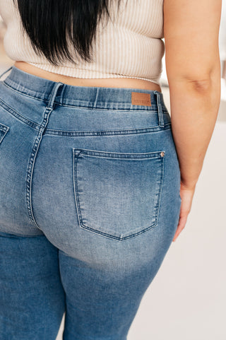 Judy Blue Emily High Rise Cool Denim Pull On Capri Jeans - Exclusive