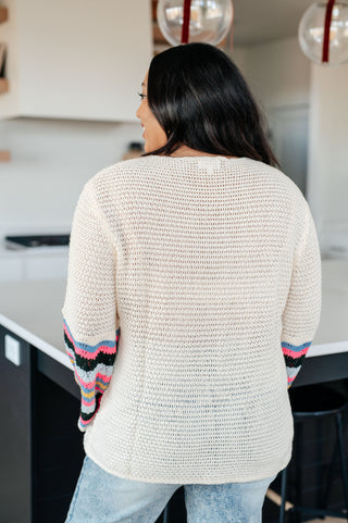 Shopin La End of the Story Striped Sleeve Sweater