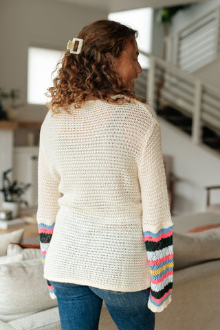 Shopin La End of the Story Striped Sleeve Sweater