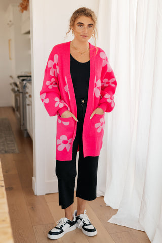 Jodifl Enough Anyways Floral Cardigan in Pink