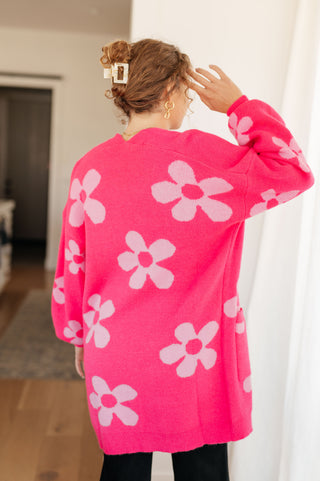 Jodifl Enough Anyways Floral Cardigan in Pink