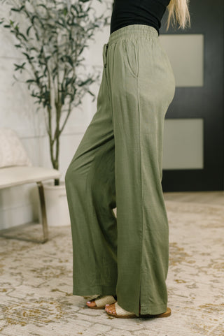 Zenana Essential Feeling Straight Leg Lounge Pants in Light in Olive