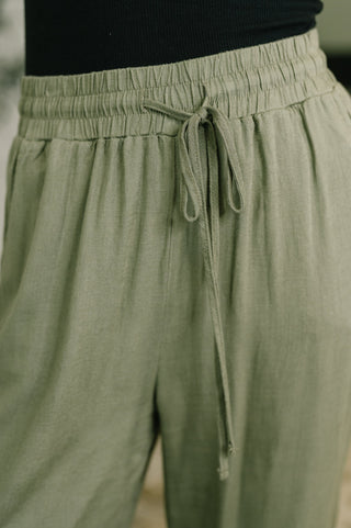 Zenana Essential Feeling Straight Leg Lounge Pants in Light in Olive