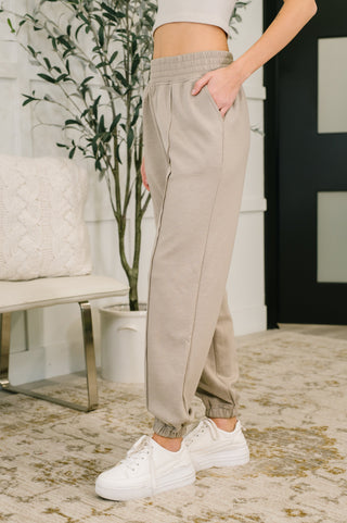 Zenana Every Second, Every Hour Jogger Bottoms in Ash Mocha