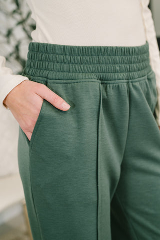 Zenana Every Second, Every Hour Jogger Bottoms in Dark Forest
