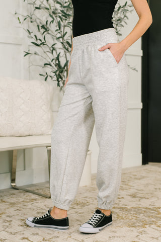 Zenana Every Second, Every Hour Jogger Bottoms in Heather Grey
