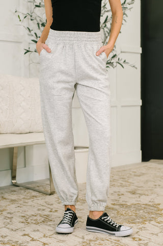 Zenana Every Second, Every Hour Jogger Bottoms in Heather Grey