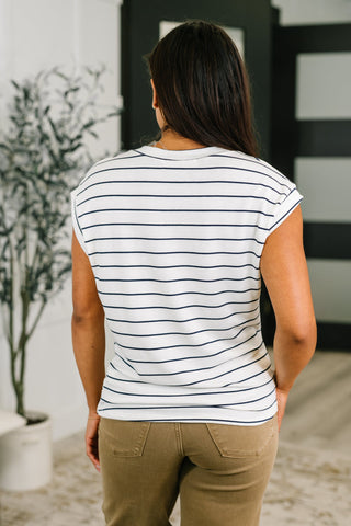Haptics Everything In Between Striped Cap Sleeve Tee