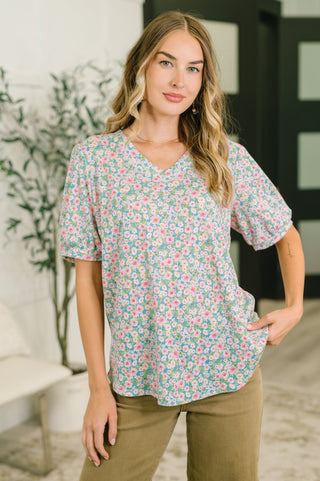 Heimish Everything in My Power Floral Puff Sleeve Blouse