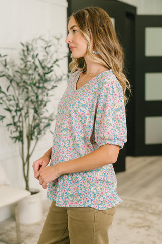 Heimish Everything in My Power Floral Puff Sleeve Blouse