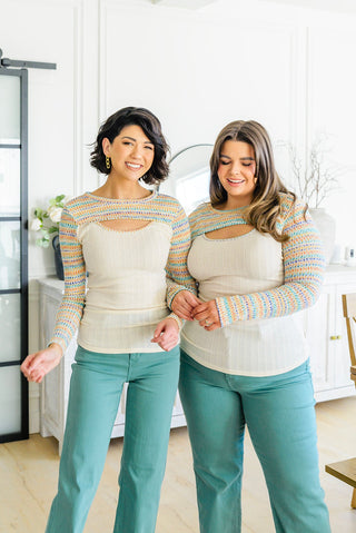 White Birch Evidently Extra Peekaboo Cut Out Top