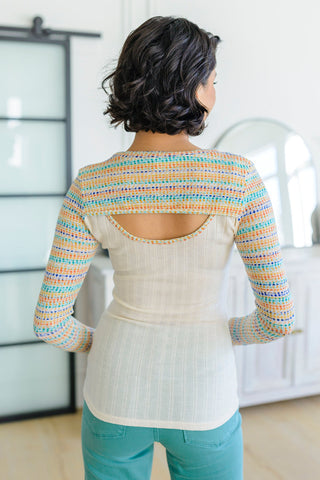 White Birch Evidently Extra Peekaboo Cut Out Top
