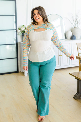 White Birch Evidently Extra Peekaboo Cut Out Top
