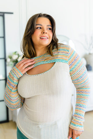 White Birch Evidently Extra Peekaboo Cut Out Top