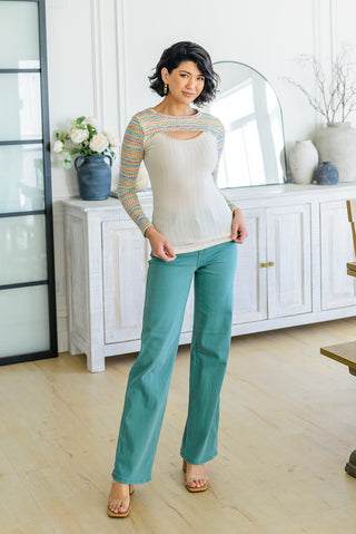 White Birch Evidently Extra Peekaboo Cut Out Top
