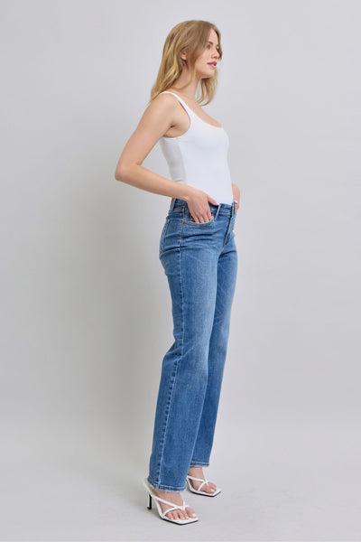 Judy Blue High Waist V-Front Vintage Wash Straight Denim Jeans 82623-Jeans-Sunshine and Wine Boutique