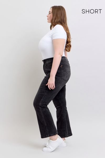 Judy Blue High Waist Tummy Control Black Bootcut Denim Jeans 88787 - 3 Inseam Options: Short, Regular, Long-Jeans-Sunshine and Wine Boutique