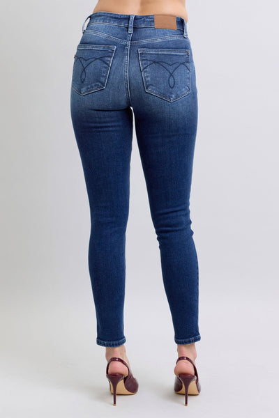 Judy Blue Mid Rise Thermal Skinny Denim Jeans 82635-Jeans-Sunshine and Wine Boutique