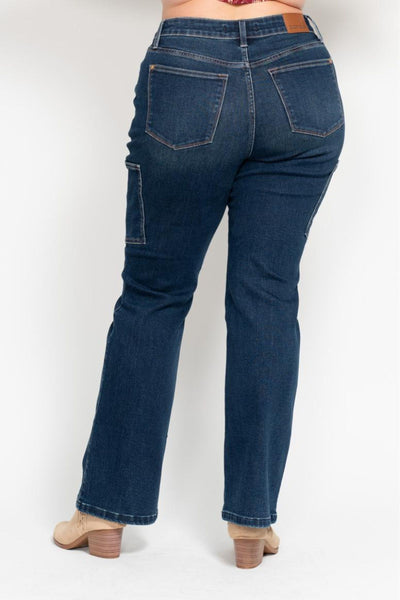 Judy Blue High Waist Cargo Bootcut Denim 88872-Jeans-Sunshine and Wine Boutique