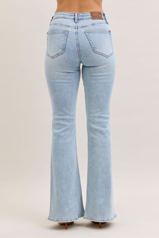Judy Blue High Waist Button Fly Flare Denim Jeans 881028