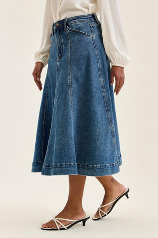 Judy Blue High Waist Lasso Stone Denim Skirt 2844