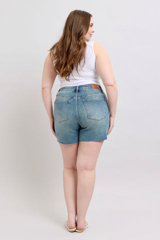 Judy Blue Mid Rise Vintage Button Fly Denim Short 150294