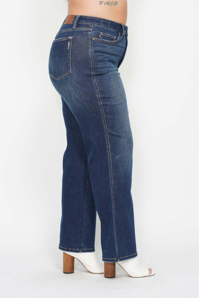 Judy Blue High Waist "Tummy Control" Classic Straight Denim Jeans 88869-Jeans-Sunshine and Wine Boutique