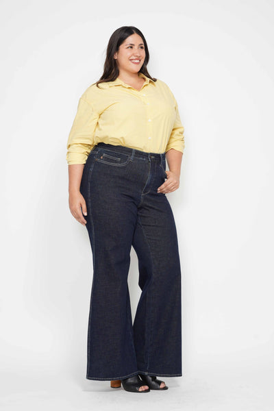 Judy Blue High Waist Tummy Control Retro Wide Leg Crop Denim 88849-Jeans-Sunshine and Wine Boutique