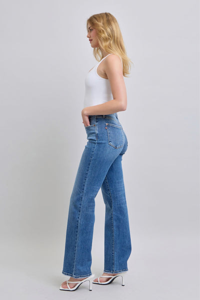 Judy Blue High Waist V-Front Vintage Wash Straight Denim Jeans 82623-Jeans-Sunshine and Wine Boutique