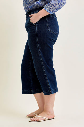 Judy Blue High Waist Ankle Wide Leg Denim Jeans 82694