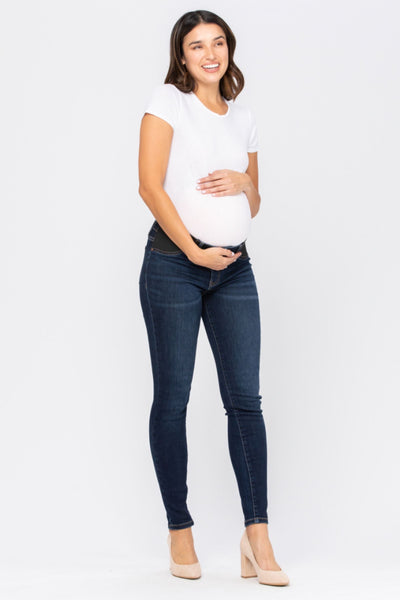 Judy Blue Bloom Maternity Mid Rise Skinny Denim 9801-Clothing-Sunshine and Wine Boutique
