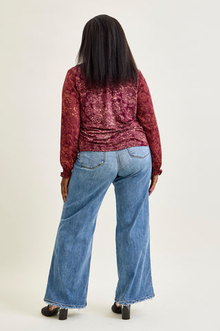 Judy Blue High Waist Retro Wide Leg Denim Jeans 82648