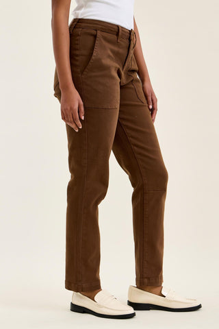 Judy Blue High Waist Aurora Weekender Garment Dyed Mahogany Slim Straight Jogger Denim Jeans 881196