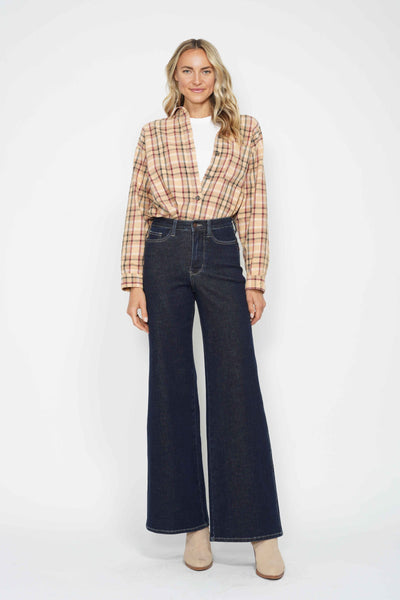 Judy Blue High Waist Tummy Control Retro Wide Leg Crop Denim 88849-Jeans-Sunshine and Wine Boutique