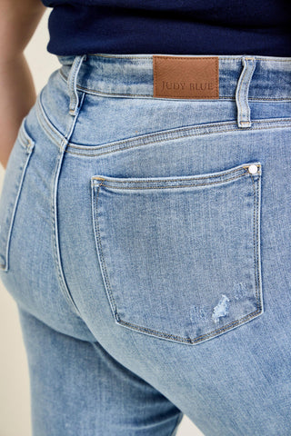 Judy Blue High Waist Light Wash Straight Denim Jeans 82501