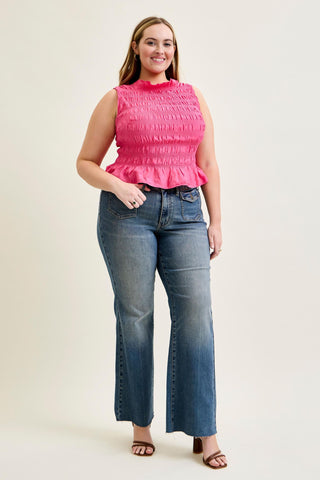 Judy Blue Mid Rise Front Flap Pocket Flare Denim Jeans 881113